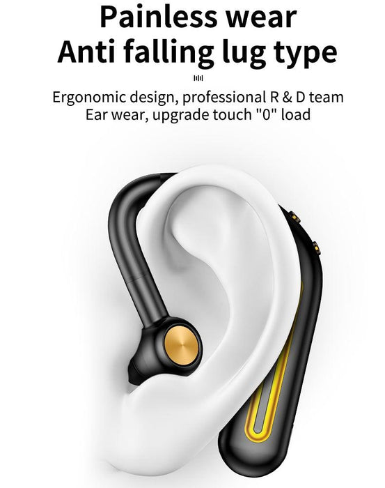 Business Bluetooth Hands-free Earphone Comfortable Single Ear Wireless Headset Waterproof Sport Earbuds 48 Working Time Wireless HD Call Headphone Bluetooth 5.0 Earbuds Noise Isolating Clear Calls Sweat Resistance Lightweight HiFi Headphone