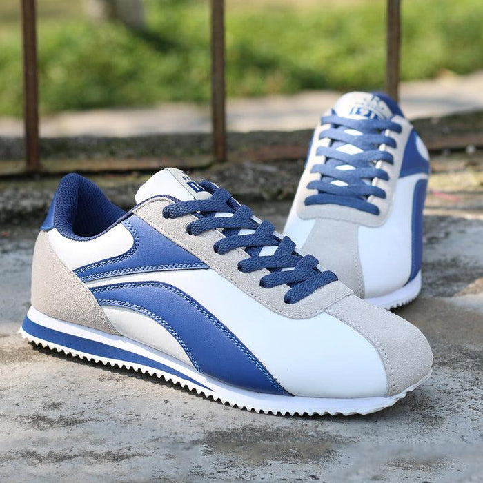 Fashion Men Sport Breathable Running Sneakers Casual Breathable Walking Shoes Sport Athletic Blue White Sneakers Gym Tennis Slip On Walking Outdoor Workout Sneakers