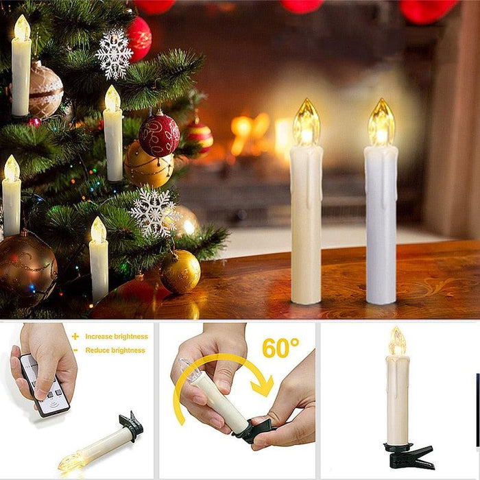 LED Candles Light Flameless Remote Control For Home Dinner Party Christmas Tree Candle LED Flameless Taper Candles Flickering with Remote Timer Battery Operated Waterproof Christmas Tree Candles Warm White Window Candles  Decoration Lamp Light New Years