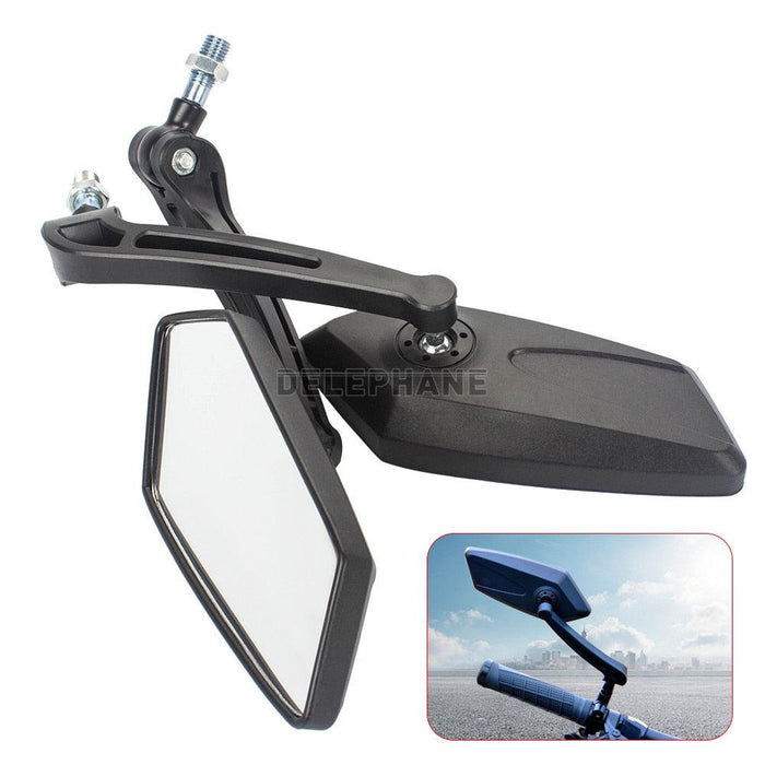 Bicycle Rear View Mirror Bike Scooter Clear Back Sight Reflector Adjustable Rotatable Handlebar Cycling Mirror HD Safety Bicycle Cycling Rearview Mirror And New Scratch Resistant Convex Lens Universal Adjustable Rotatable Handlebar Glass Lens Mirror