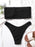 Luxury Women Black Halter Bikinis Women's Halter Bandage Bikini Bottom Push Up Swimsuits Swimsuit Women High Waist String Floral Printed 2 Piece Bathing Suits Solid Color Bikinis Sets Bathing Suit Female Beachwear