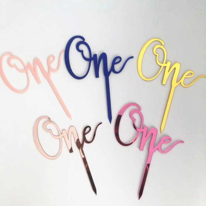 Acrylic One Cake Topper Top Cake One Cake Topper Birthday Cake Topper Double Sided For Anniversaries And Parties  Birthday Party Cupcake Toppers Flags Wedding Baby Shower Supplies Lovely Baking Dessert Decorations