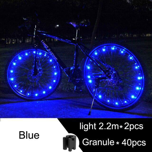 Waterproof LED Bike Wheel Light  Bicycle Spoke Light Bicycle Tire Light Strips Cycling Safety Warning Lamp Bike Wheel Lights  Safety Warning Tire Strip Light For Night Riding Glow Light Fun Safety Light Bike Accessories For Kids