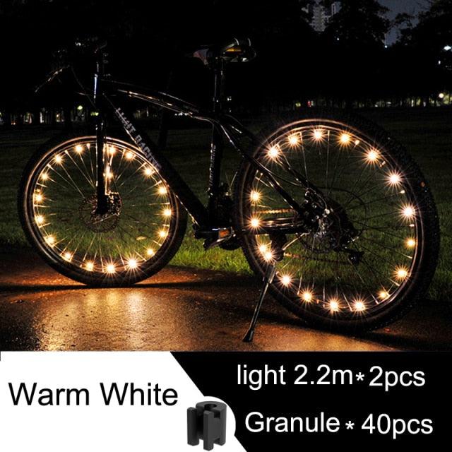 Waterproof LED Bike Wheel Light  Bicycle Spoke Light Bicycle Tire Light Strips Cycling Safety Warning Lamp Bike Wheel Lights  Safety Warning Tire Strip Light For Night Riding Glow Light Fun Safety Light Bike Accessories For Kids