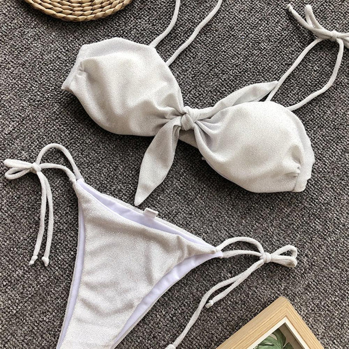 Summer Cute Vintage Women's Swimsuit Bikini Split Swimwear Women's Swimwear Women's 2-piece Beachwear Loose Bikini Fashion  Retro Bikini  Fashion Beachwear Summer Spa Beach Surf Sport