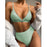 Female Swimsuit Women String Triangle Top Bikini Bottom Printed Push Up Swimsuit Bikini Sets Two Piece Split Button Beachwear Bathing Suit High Waist Bathing Suit High Cut