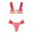 Female Swimsuit Women String Triangle Top Bikini Bottom Printed Push Up Swimsuit Bikini Sets Two Piece Split Button Beachwear Bathing Suit High Waist Bathing Suit High Cut