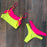 Neon Yellow Green Swimsuit Women Push Up Padded Micro Bikini Summer Beach Bathing Suit Beach Swimwear  Women's Scoop Neck Cut Out Front Lace Up Back High Cut One Piece Swimsuit