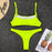 Neon Yellow Green Swimsuit Women Push Up Padded Micro Bikini Summer Beach Bathing Suit Beach Swimwear  Women's Scoop Neck Cut Out Front Lace Up Back High Cut One Piece Swimsuit