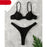 Luxury Women Black Halter Bikinis Women's Halter Bandage Bikini Bottom Push Up Swimsuits Swimsuit Women High Waist String Floral Printed 2 Piece Bathing Suits Solid Color Bikinis Sets Bathing Suit Female Beachwear