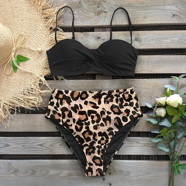 Bikini Female Swimsuit Women Swimwear Push Up Bikinis Set High Waist Swimming Suits Two Piece Set Women Swimsuit Solid Printed Bikini Push-Up Pad Swimwear Set Beachwear Ruffled Bathing Suit