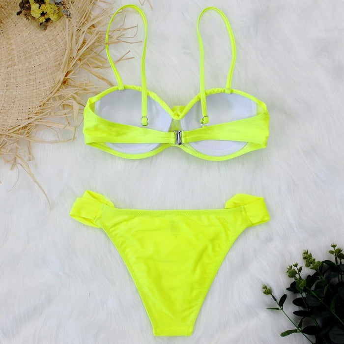 Women Two Piece Swimsuit Push Up Bikini  Padded Push Up Bikini Set Two Pieces Swimsuit Women Swimwear Bathing Suit Gifts For Mom Wife Girlfriend Swimwear Classic Print Swimsuit Bikini Set Swimwear Bathing Pool Party Bikini