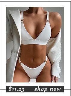 High Waist Bikinis Swimwear Women Push Up Swimsuits Solid High Waist Bikini Sets Sporty Two Pieces Swimsuit Scoop Neck Bathing Suits for Women Ribbed Bathing Suits High Cut Summer Beachwear