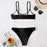 High Waist Bikinis Swimwear Women Push Up Swimsuits Solid High Waist Bikini Sets Sporty Two Pieces Swimsuit Scoop Neck Bathing Suits for Women Ribbed Bathing Suits High Cut Summer Beachwear