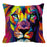 Male Lion Printing Linen Pillow Cover Lion Leo King Square Cushion Covers For Home Sofa Bed Chair Decoration