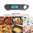 Professional Waterproof Digital Food Thermometer Pyrometer with Folding Foldable Probe Waterproof Digital Instant Read Meat Thermometer with 4.6” Folding Probe Backlight & Calibration Function for Cooking Food Candy BBQ Grill for Kitchen Food Cooking