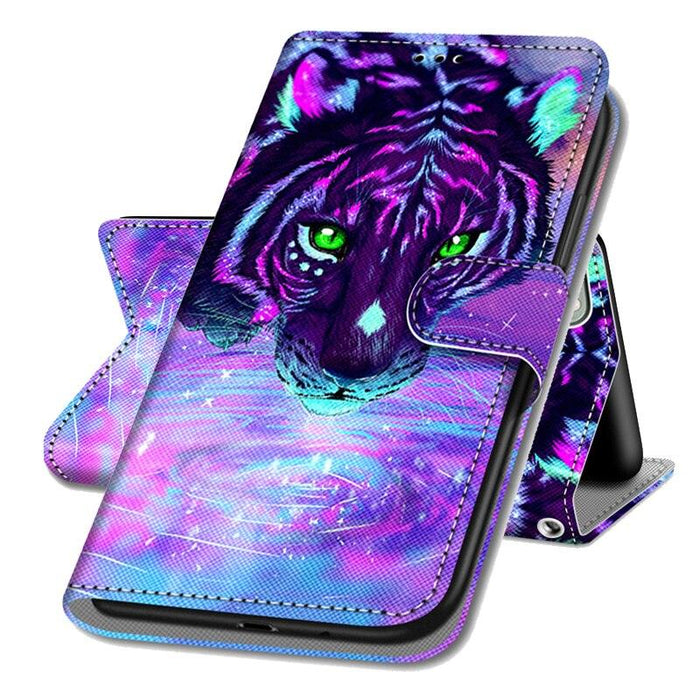 PU Leather Case 3D Creative Painted Design Function Wallet Case For Xiaomi Redmi 10 Flip Cover For Redmi10 A 10A 10Prime Redmi10A 5G Painted Case Phone Bags