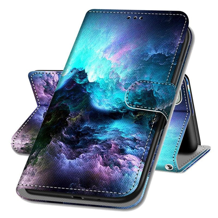 PU Leather Case 3D Creative Painted Design Function Wallet Case For Xiaomi Redmi 10 Flip Cover For Redmi10 A 10A 10Prime Redmi10A 5G Painted Case Phone Bags