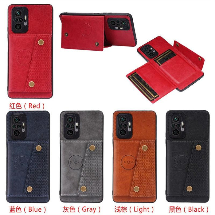 PU Leather Flip Case For Xiaomi Redmi Note 11 11S 10 9 8 9s 9T Mi 12 10T 11T POCO X3 GT X4 Pro F3 Wallet Card Slot Holder Cover Genuine Leather Magnetic Card Holder Folio Cover