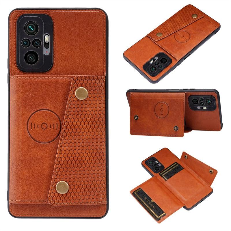 PU Leather Flip Case For Xiaomi Redmi Note 11 11S 10 9 8 9s 9T Mi 12 10T 11T POCO X3 GT X4 Pro F3 Wallet Card Slot Holder Cover Genuine Leather Magnetic Card Holder Folio Cover