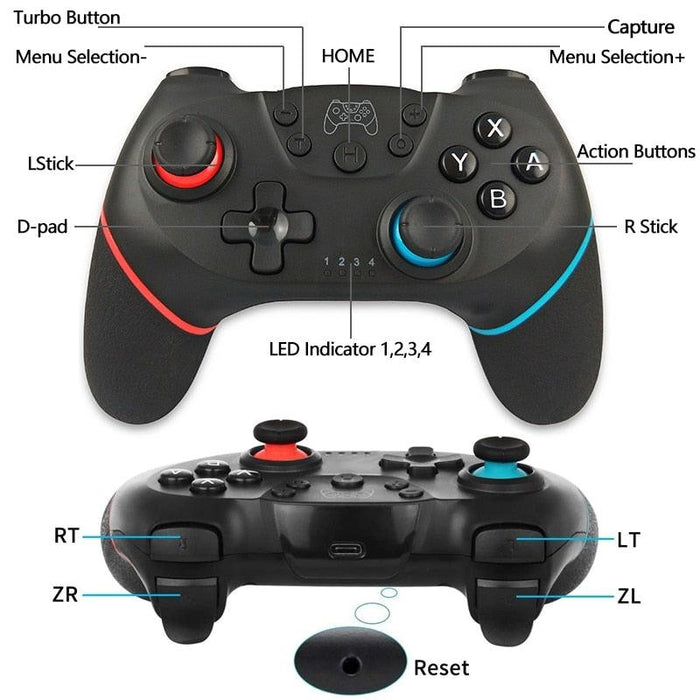 Pure Black Wireless Bluetooth Joystick Gamepad Controller Compatible With PC Laptop Monitor Smart TV - STEVVEX Game - 221, all in one game controller, best quality joystick, black gamepad, bluetooth wireless gamepad, classic games, classic joystick, controller for pc, game, Game Controller, Game Pad, game pad for phone, joystick, joystick for games - Stevvex.com