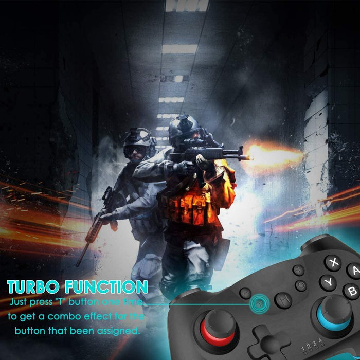 Pure Black Wireless Bluetooth Joystick Gamepad Controller Compatible With PC Laptop Monitor Smart TV - STEVVEX Game - 221, all in one game controller, best quality joystick, black gamepad, bluetooth wireless gamepad, classic games, classic joystick, controller for pc, game, Game Controller, Game Pad, game pad for phone, joystick, joystick for games - Stevvex.com