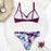 Push Up Floral Bikini Sets Women Two Pieces Swimsuits Women's Bathing Suits Push Up Halter Bandage Bikini Floral Printing Swim Bottoms Two Piece Swimsuits New Girl Beach Bathing Suits Swimwear