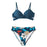 Push Up Floral Bikini Sets Women Two Pieces Swimsuits Women's Bathing Suits Push Up Halter Bandage Bikini Floral Printing Swim Bottoms Two Piece Swimsuits New Girl Beach Bathing Suits Swimwear