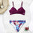 Push Up Floral Bikini Sets Women Two Pieces Swimsuits Women's Bathing Suits Push Up Halter Bandage Bikini Floral Printing Swim Bottoms Two Piece Swimsuits New Girl Beach Bathing Suits Swimwear