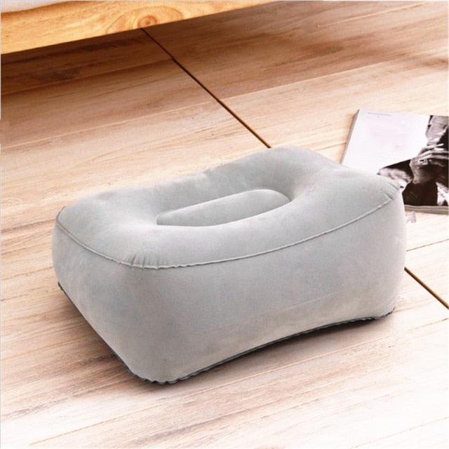 PVC Footrest Pillow Inflatable Portable Foot Rest Plush Pillow Cushion Travel Plane Train Office Home Leg Feet Relaxing Tool Inflatable Foot Rest Pillow for Travel Kids Adults Airplane Travel Pillow Adjustable Height Cushions