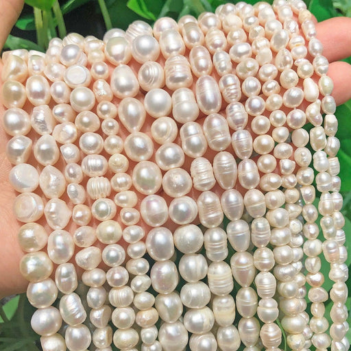 Real Natural Freshwater Pearl Beads Baroque Punch Oval Loose Beads for Jewelry Making Bracelet Necklace Handmade Crafts Cultured Freshwater Pearl Beads Cultured Pearl Beads For Jewelry Making