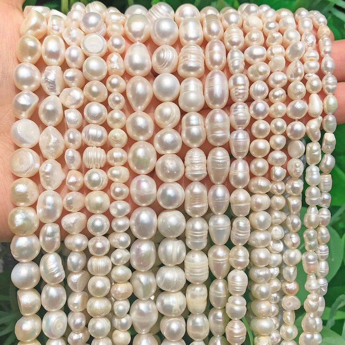 Real Natural Freshwater Pearl Beads Baroque Punch Oval Loose Beads for Jewelry Making Bracelet Necklace Handmade Crafts Cultured Freshwater Pearl Beads Cultured Pearl Beads For Jewelry Making