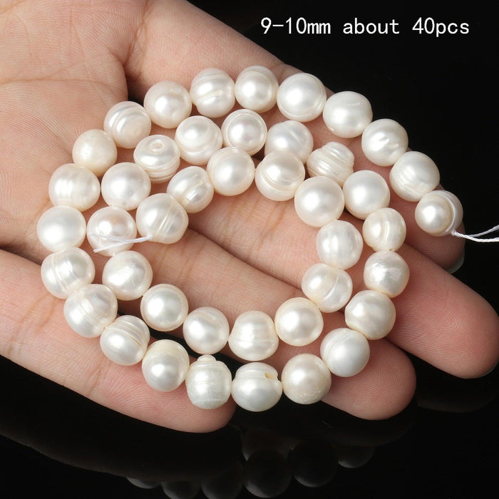 Real Natural Freshwater Pearl Beads Baroque Punch Oval Loose Beads for Jewelry Making Bracelet Necklace Handmade Crafts Cultured Freshwater Pearl Beads Cultured Pearl Beads For Jewelry Making