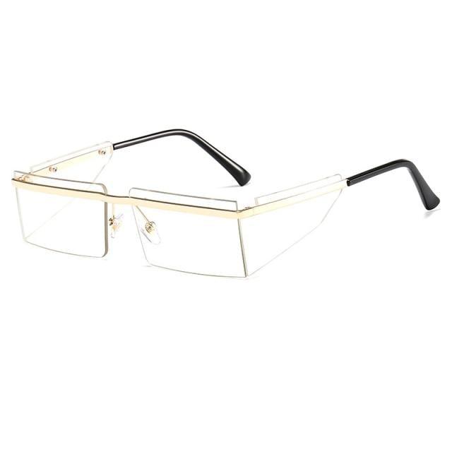 Rectangle Sunglasses Frameless Glasses Classic New Small Rimless Sunglasses For Women New Fashionable Square Sunglasses For Men New Eyewear Retro Rectangle Shape Glasses For Female In New Shades