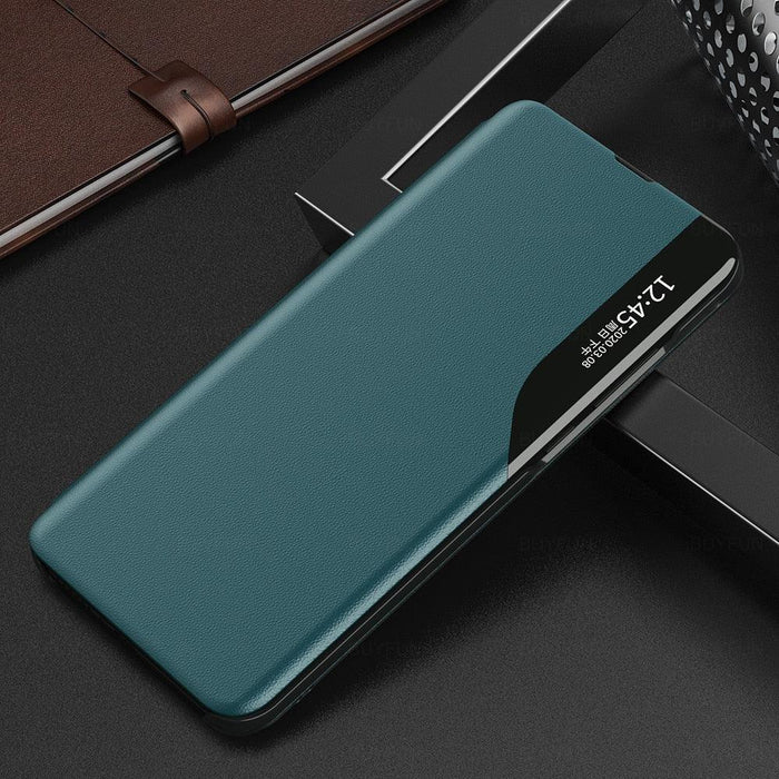 Redmi 10C Case Smart View Side Leather Flip Phone Cover For Xiaomi Redmi 10C Magnetic Book Stand Redmi 10C 10 C C10 Premium PU Leather Smart Sleep/Wake Up Function Smart View Window Business Phone Cover for Xiaomi