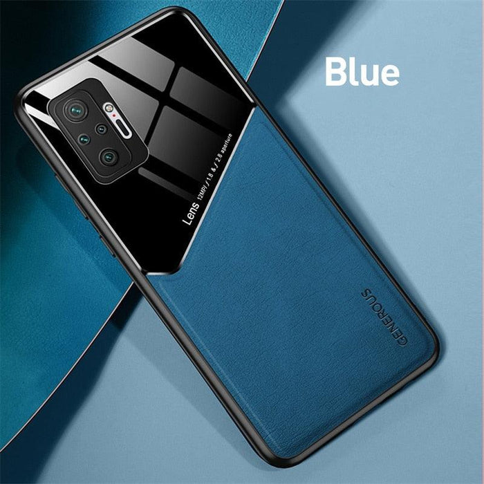 Redmi Note10 Pro Case Leather Car Magnetic Holder Cover For Xiaomi Redmi Note 10 11 Pro 11S 10S 10T Soft Frame Shockproof Luxury Pattern Leather Slim Protective Case