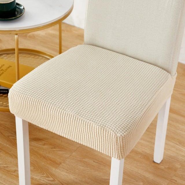 Removable Washable Anti-Dust Dinning Room Chair Seat Cushion Elastic Solid Printed Seat Cover For Chair Slipcovers For Dining Room Chair Protector Chair Cover Thick Stretch Chair Cover Removable Washable Dining Room Chair Protector Cover Seat Slipcover