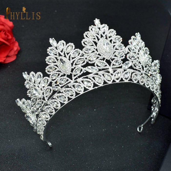 Rhinestone Wedding Crown Crystal Bridal Hair Accessories Zirconia Women Tiara Baroque Headband Bride Queen Headwear  Princess Crowns And Tiaras For Little Girls  Tiara For Little Girls Wedding Party Birthday Photography Accessories