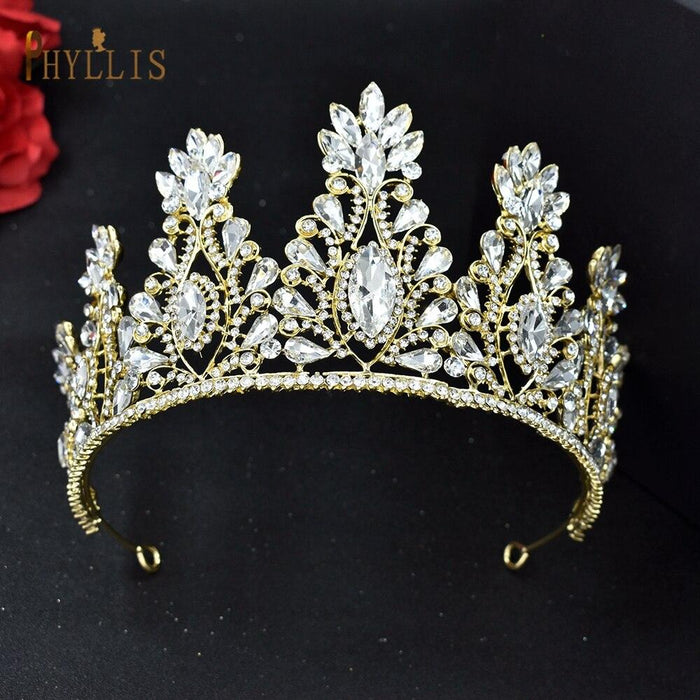 Rhinestone Wedding Crown Crystal Bridal Hair Accessories Zirconia Women Tiara Baroque Headband Bride Queen Headwear  Princess Crowns And Tiaras For Little Girls  Tiara For Little Girls Wedding Party Birthday Photography Accessories