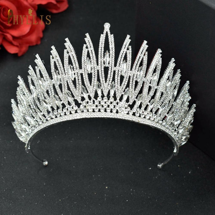 Rhinestone Wedding Crown Crystal Bridal Hair Accessories Zirconia Women Tiara Baroque Headband Bride Queen Headwear  Princess Crowns And Tiaras For Little Girls  Tiara For Little Girls Wedding Party Birthday Photography Accessories