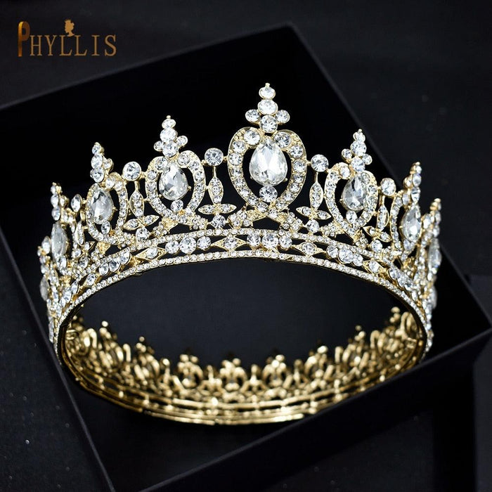 Rhinestone Wedding Crown Crystal Bridal Hair Accessories Zirconia Women Tiara Baroque Headband Bride Queen Headwear  Princess Crowns And Tiaras For Little Girls  Tiara For Little Girls Wedding Party Birthday Photography Accessories