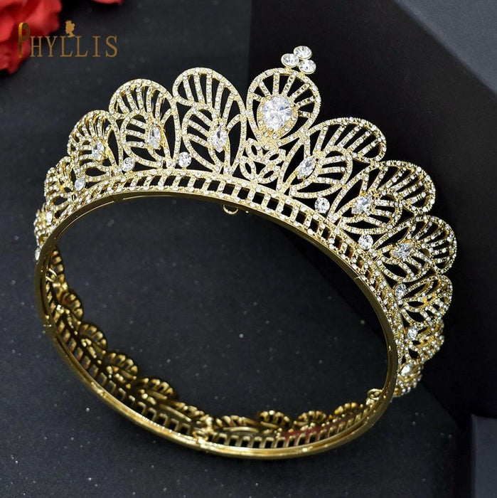 Rhinestone Wedding Crown Crystal Bridal Hair Accessories Zirconia Women Tiara Baroque Headband Bride Queen Headwear  Princess Crowns And Tiaras For Little Girls  Tiara For Little Girls Wedding Party Birthday Photography Accessories