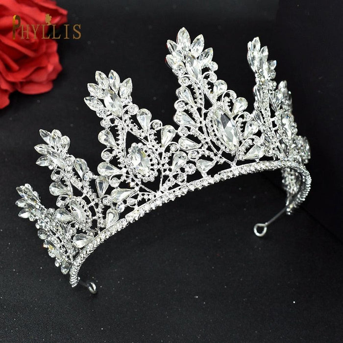 Rhinestone Wedding Crown Crystal Bridal Hair Accessories Zirconia Women Tiara Baroque Headband Bride Queen Headwear  Princess Crowns And Tiaras For Little Girls  Tiara For Little Girls Wedding Party Birthday Photography Accessories