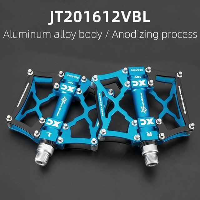 Road Bike Pedals Aluminum Alloy Anti-slip Bicycle Pedals Hollow-Carved Design Pedals Bicycle Accessories Mountain Bike Pedals Flat Bicycle Pedals Platform Cycling Sealed Bearing Aluminum Pedals For Mountain Bike