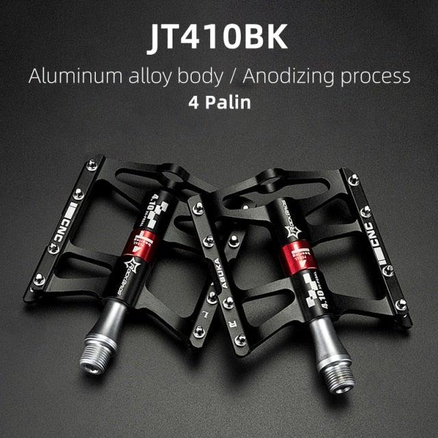 Road Bike Pedals Aluminum Alloy Anti-slip Bicycle Pedals Hollow-Carved Design Pedals Bicycle Accessories Mountain Bike Pedals Flat Bicycle Pedals Platform Cycling Sealed Bearing Aluminum Pedals For Mountain Bike