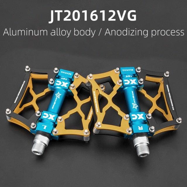 Road Bike Pedals Aluminum Alloy Anti-slip Bicycle Pedals Hollow-Carved Design Pedals Bicycle Accessories Mountain Bike Pedals Flat Bicycle Pedals Platform Cycling Sealed Bearing Aluminum Pedals For Mountain Bike