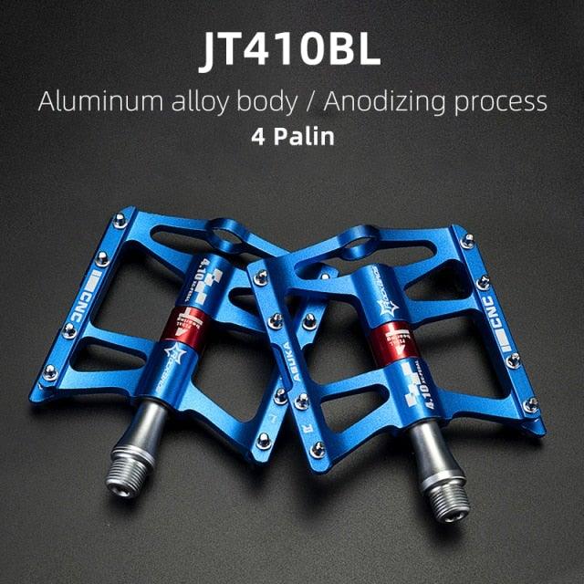 Road Bike Pedals Aluminum Alloy Anti-slip Bicycle Pedals Hollow-Carved Design Pedals Bicycle Accessories Mountain Bike Pedals Flat Bicycle Pedals Platform Cycling Sealed Bearing Aluminum Pedals For Mountain Bike