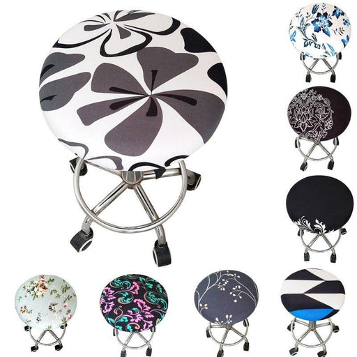 Round Chair Cover Bar Stool Cover Elastic Seat Cover Home Chair Slipcover Round Chair Bar Stool Floral Printed Padded Round Bar Stool Cover Cushion With Elastic Fabric Round Chair Seat Cushion For Wooden Metal Stools 30-40cm