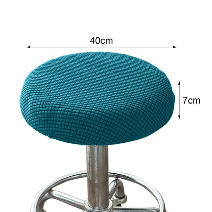 Seat Chair Slipcover Thickened Round Chair Cover Bar Stool Cover Elastic Stretchable Polyester Round Washable Stool Cushion Home Jacquard Bar Stool Covers Stretch Round Chair Seat Cover Chair Seat Slipcovers