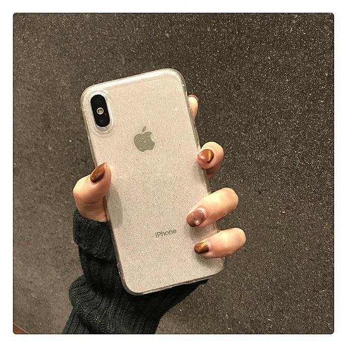 Shining Glitter Case Clear For iPhone 14 13 Pro Max 11 XR XS 8 7 Plus 6S 12 Pro Max Transparent Soft Shockproof Cover Crystal Clear Sparkly Glitter Shiny Soft Flexible Slim Fit Drop Protection Shockproof Cover Case